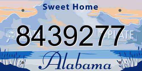 8439277 Alabama License Plate