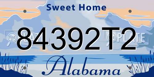 84392T2 Alabama License Plate