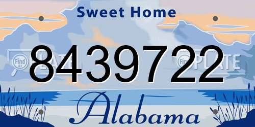 8439722 Alabama License Plate