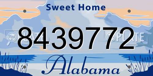 8439772 Alabama License Plate