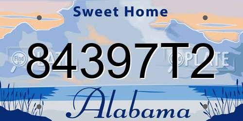 84397T2 Alabama License Plate