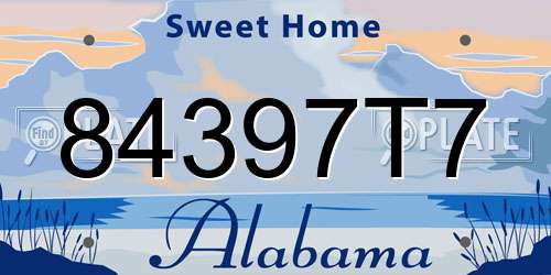 84397T7 Alabama License Plate