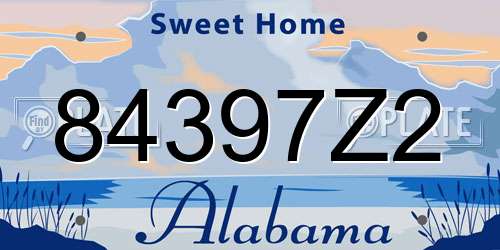 84397Z2 Alabama License Plate