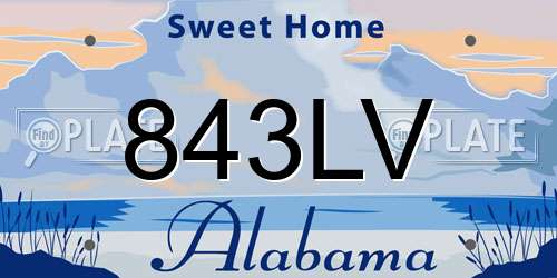 843LV Alabama License Plate