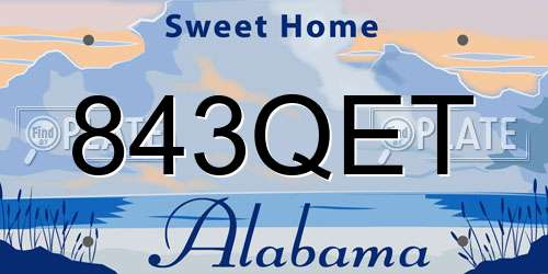 843QET Alabama License Plate