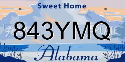 843YMQ Alabama License Plate