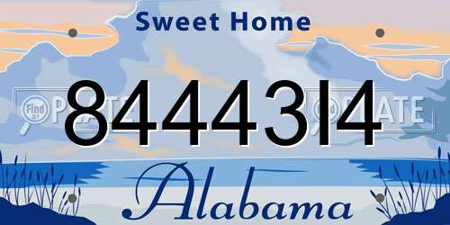 84443I4 Alabama License Plate