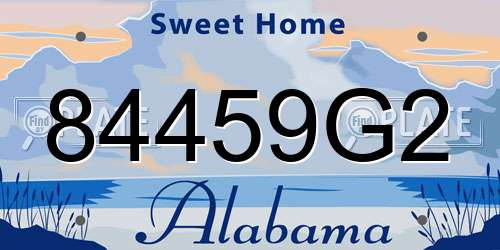 84459G2 Alabama License Plate