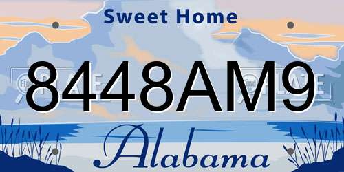 8448AM9 Alabama License Plate