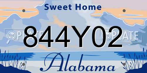 844Y02 Alabama License Plate
