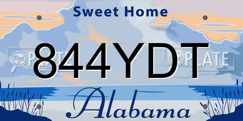 844YDT Alabama License Plate