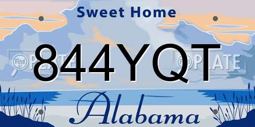 844YQT Alabama License Plate
