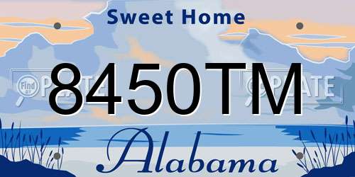 8450TM Alabama License Plate