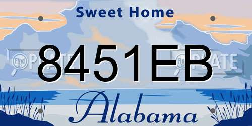 8451EB Alabama License Plate