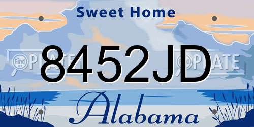 8452JD Alabama License Plate