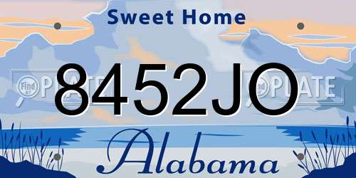 8452JO Alabama License Plate