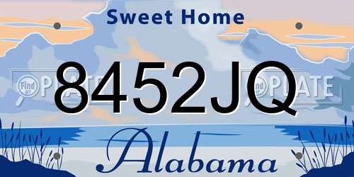 8452JQ Alabama License Plate