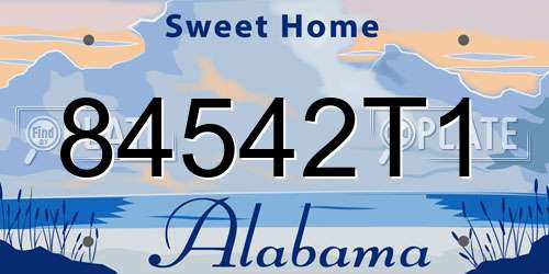 84542T1 Alabama License Plate
