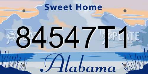 84547T1 Alabama License Plate