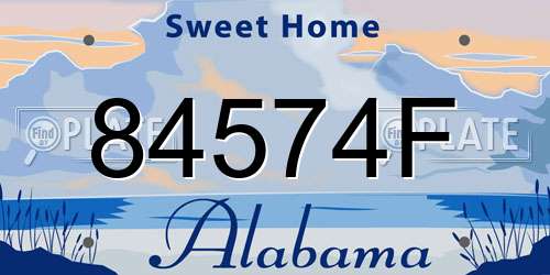 84574F Alabama License Plate