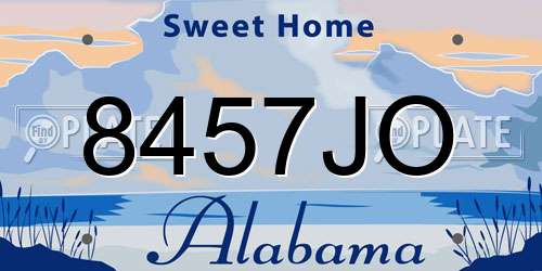 8457JO Alabama License Plate