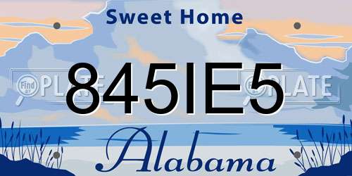 845IE5 Alabama License Plate
