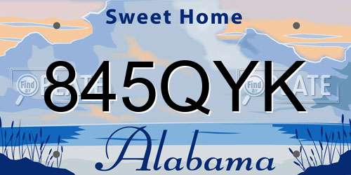 845QYK Alabama License Plate
