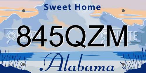 845QZM Alabama License Plate