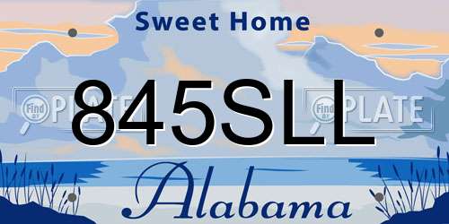 845SLL Alabama License Plate