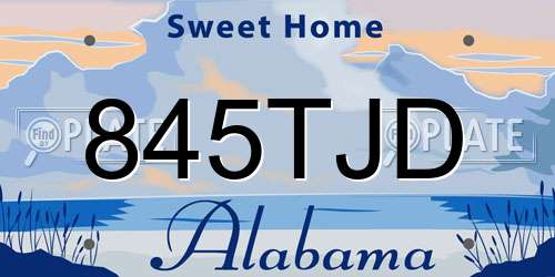 845TJD Alabama License Plate