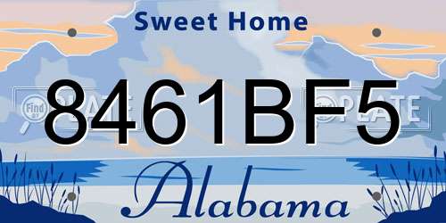 8461BF5 Alabama License Plate