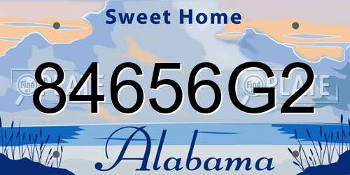 84656G2 Alabama License Plate