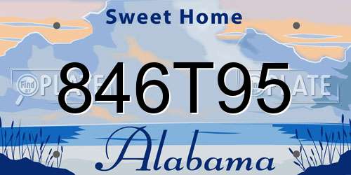 846T95 Alabama License Plate