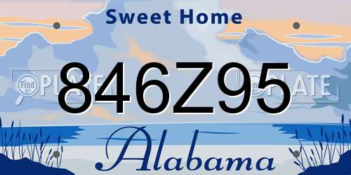 846Z95 Alabama License Plate