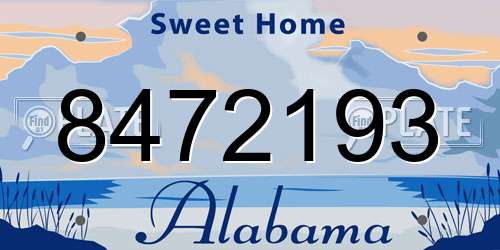8472193 Alabama License Plate