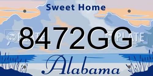 8472GG Alabama License Plate