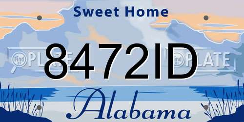 8472ID Alabama License Plate