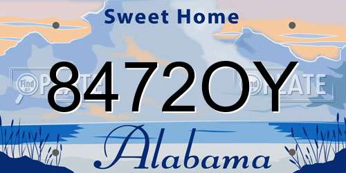 8472OY Alabama License Plate