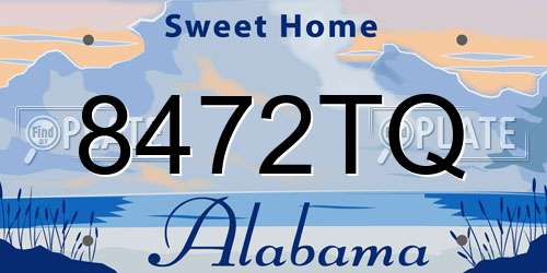 8472TQ Alabama License Plate
