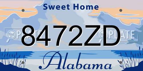 8472ZD Alabama License Plate