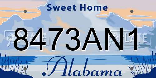 8473AN1 Alabama License Plate