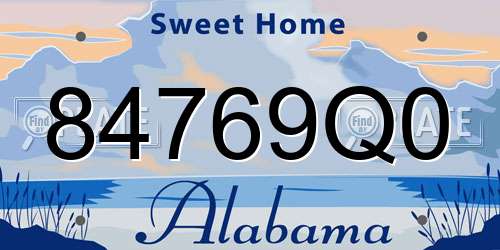 84769Q0 Alabama License Plate