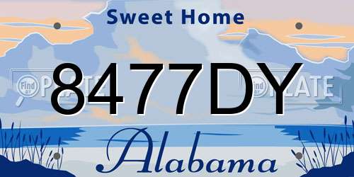 8477DY Alabama License Plate