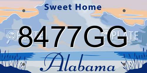 8477GG Alabama License Plate