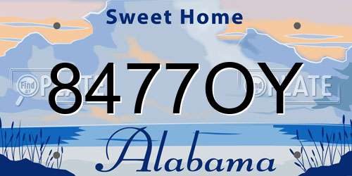 8477OY Alabama License Plate