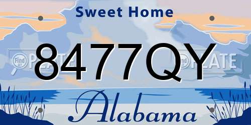 8477QY Alabama License Plate