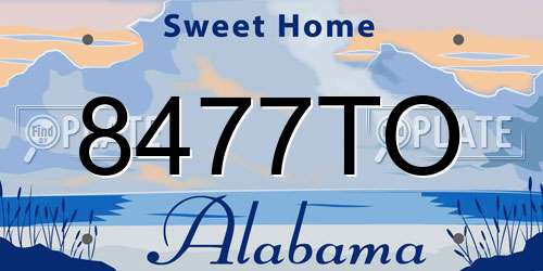 8477TO Alabama License Plate