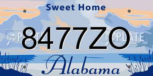 8477ZO Alabama License Plate