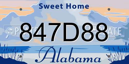 847D88 Alabama License Plate