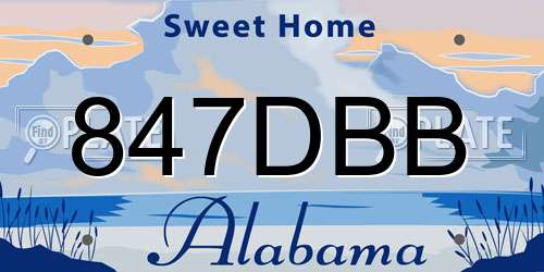 847DBB Alabama License Plate